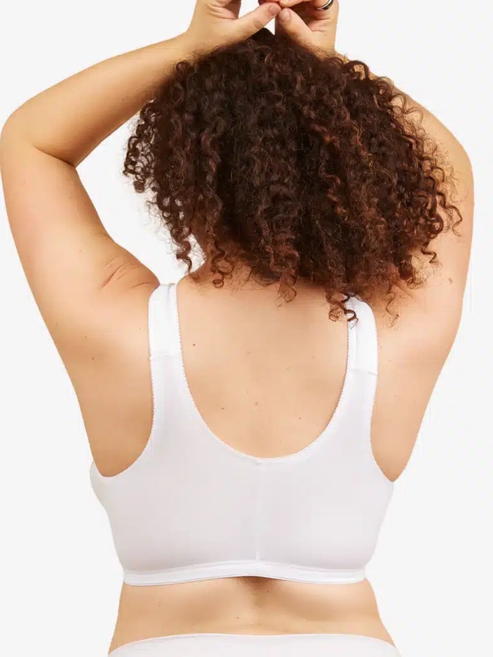 Leading Lady Style #110 White Cotton Front-Close Bra - Picture 2 of 3
